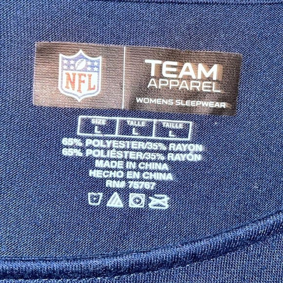 NFL Team Apparel New England Patriots Sleep Shirt T-Shirt Size Large - Picture 2 of 5